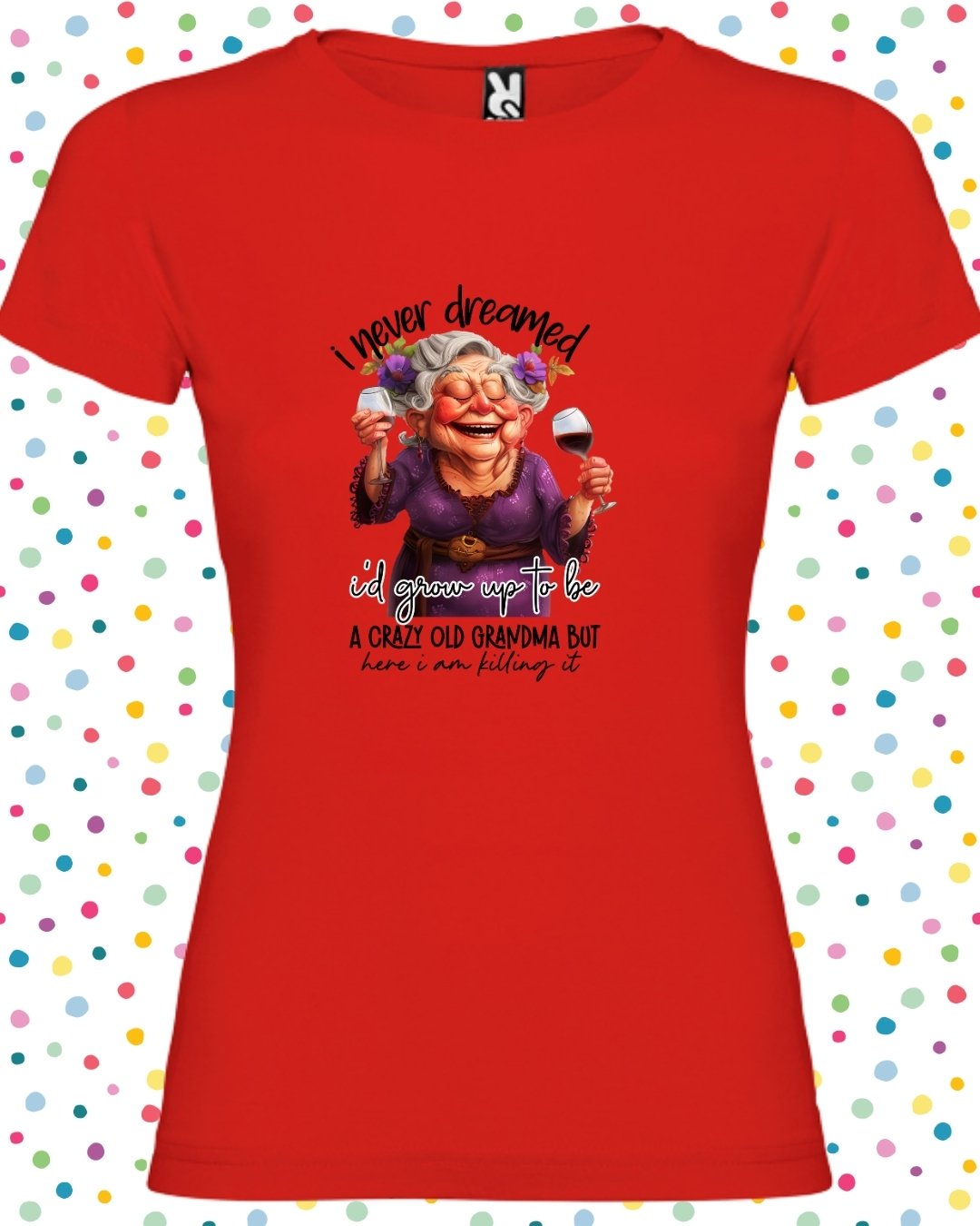 Camisetas abuela fiesta, camiseta mujer, tallas, colores, escoger, bonito, bueno, económico