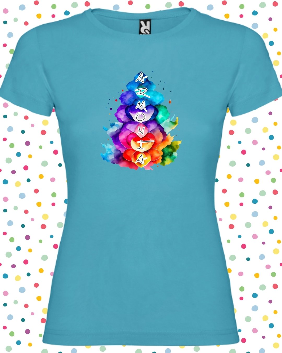 Camiseta armonia (12) camisetas mujer, diseño exclusivo, zen, armonía, divertida, seria, tallas ,colores surtido, económica, bonitas, diferentes, básicas