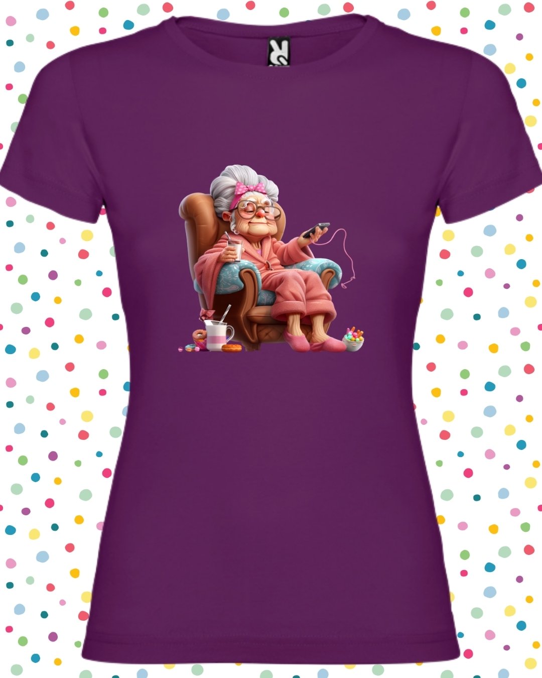 camiseta para mujer, camiseta tallas mujer, camiseta diferente, camiseta abuela, camiseta económica, colores, tallas, España, exclusivas, calidad