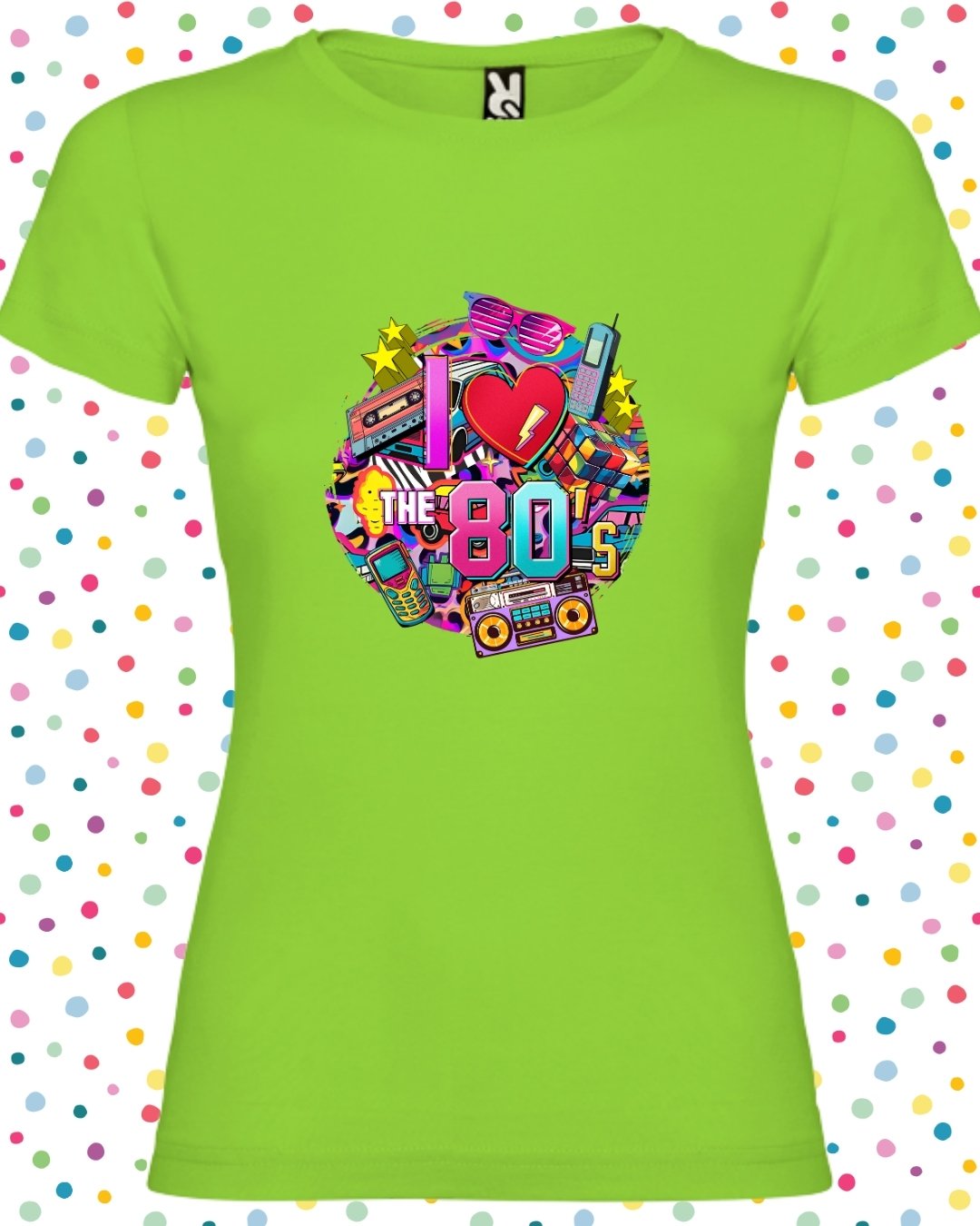 camiseta mujer nenúfar, ochenta, indie colores diferentes, algodón 100%