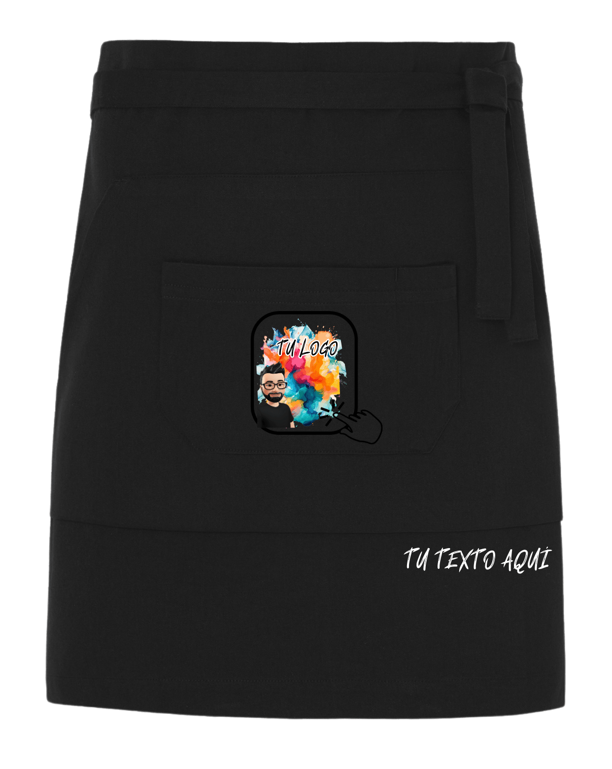 Delantal Medio Cuerpo Negro