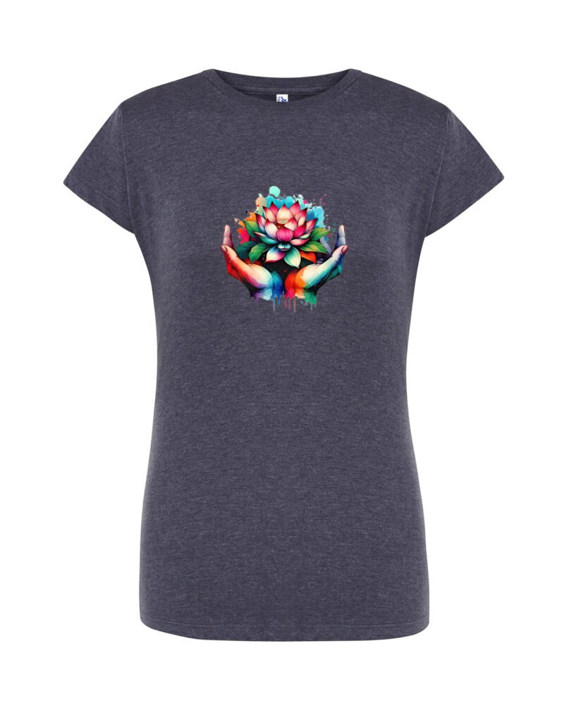 LOTUSSPIRIT_Camiseta Mujer Manga Corta Heather