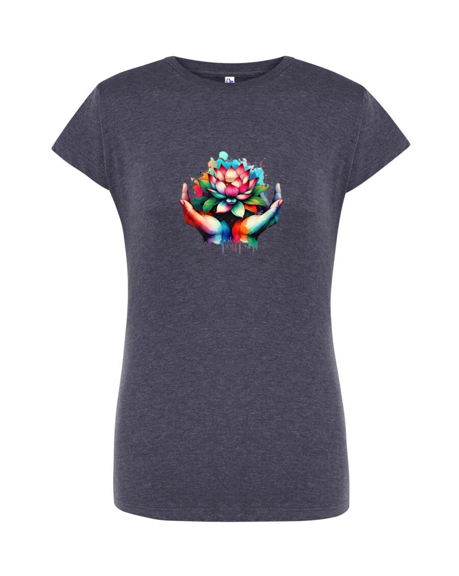 LOTUSSPIRIT_Camiseta Mujer Manga Corta Heather