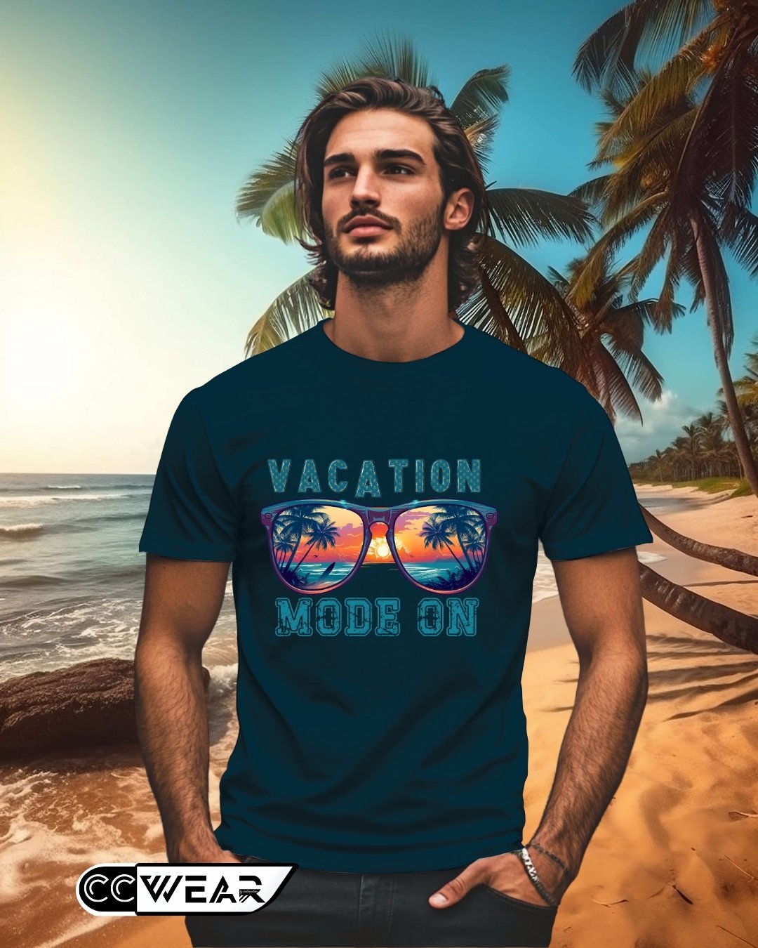 camiseta de la coleccion vacaciones de la linea cositascostura publicada en instagram, con el nombre de vacaciones modo on