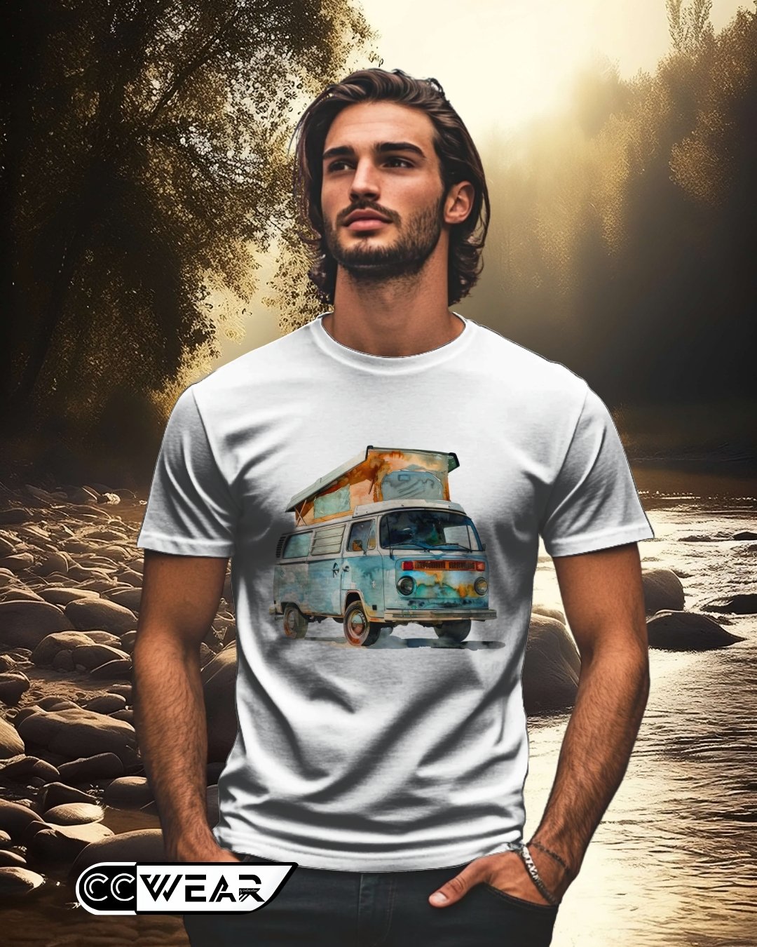 Camiseta de verano de ccwear, publicada en instagram, van life, es una camiseta especial.