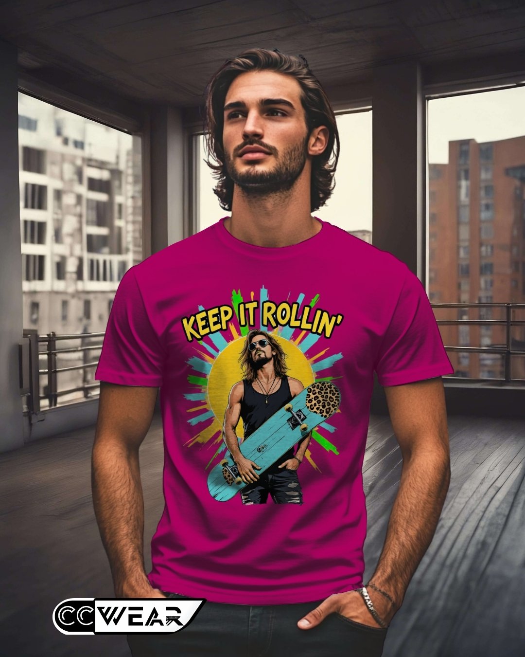 camiseta_verano_rollin Camiseta diseño ccwear, street style vibrante, algodón, publicado instragram @cositascostura