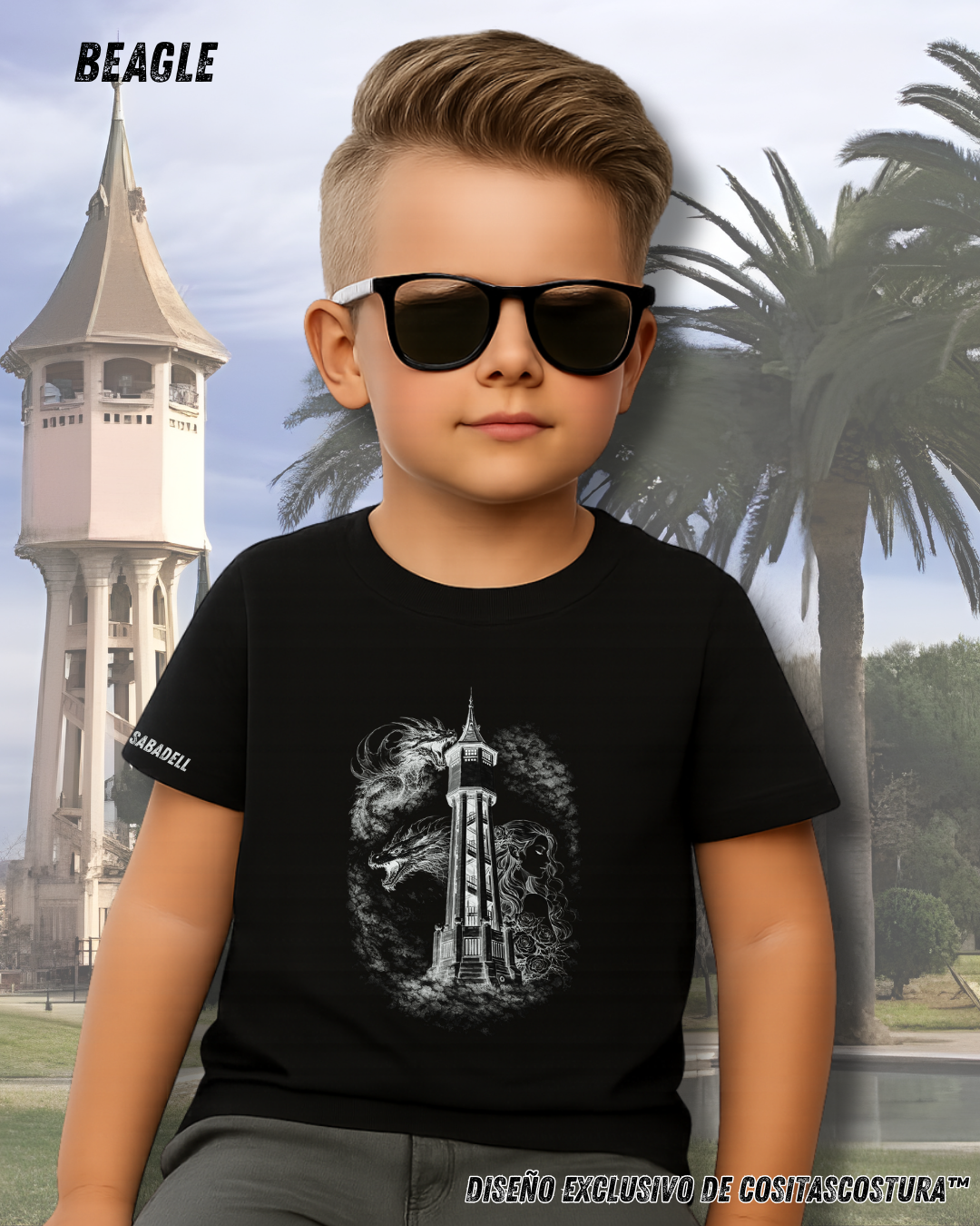 12 Dibujo a Lapiz Sant Jordi Sabadell negro