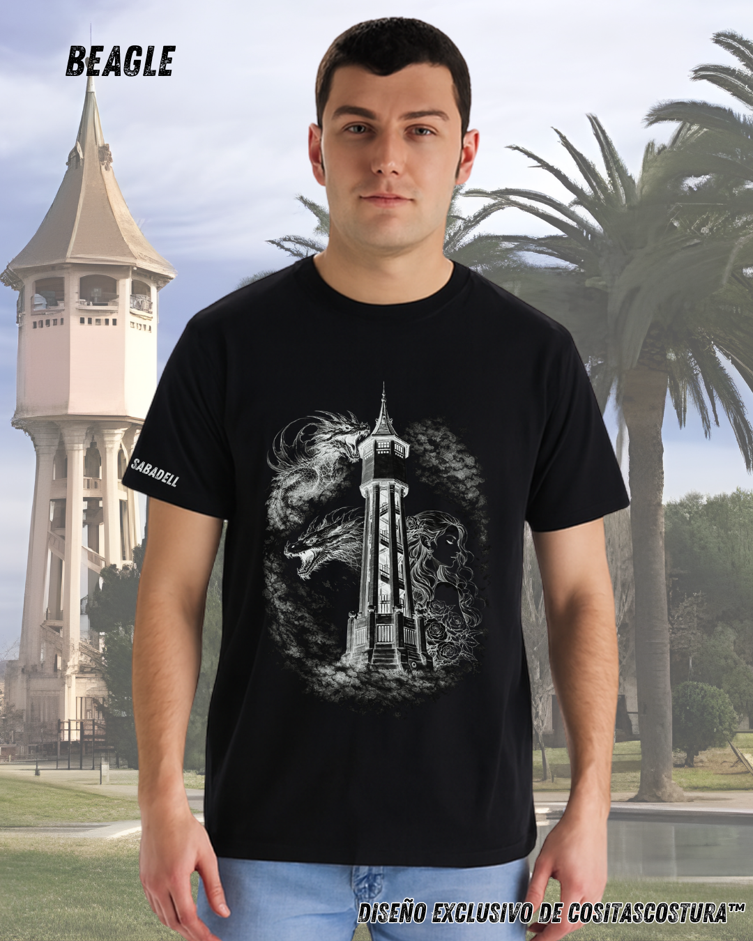 4 Dibujo a Lapiz Sant Jordi Sabadell negro