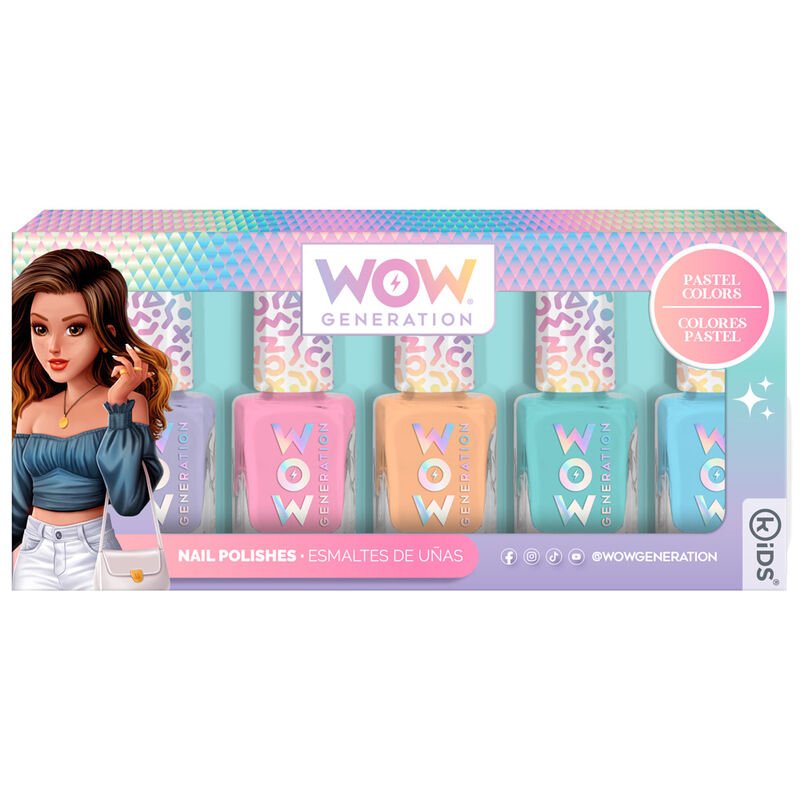 Blister 5 botes esmalte uñas Wow Generation