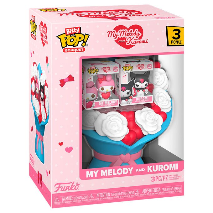 Figura Bitty POP Bouquet Hello Kitty My Melody and Kuromi San Valentin