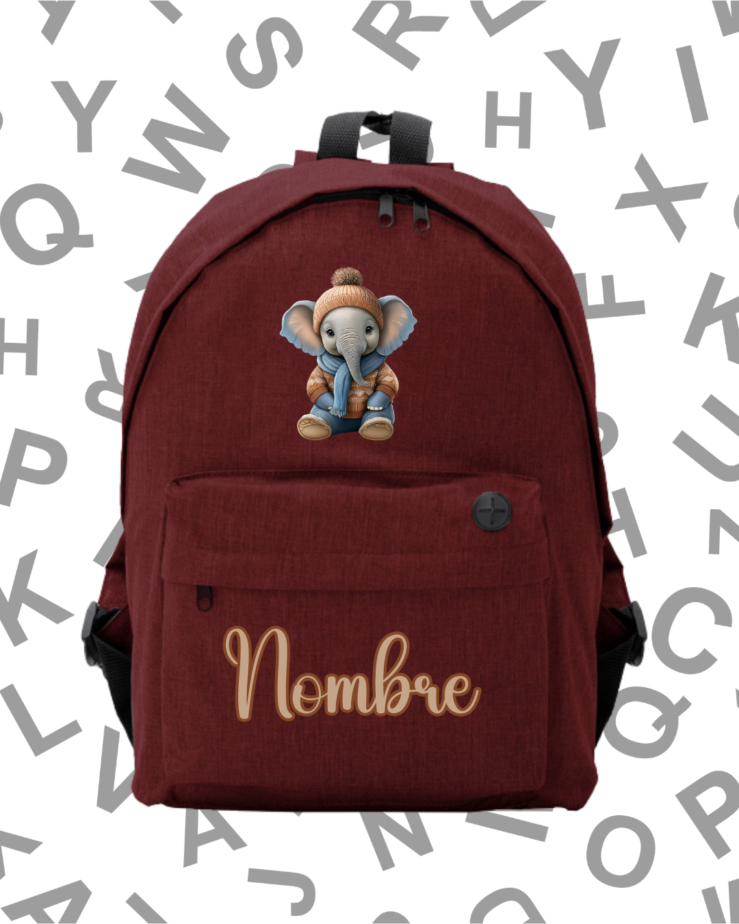 Mochila Escolar Elefante Azul-Naranja -.6 Colores.- - Imagen 2
