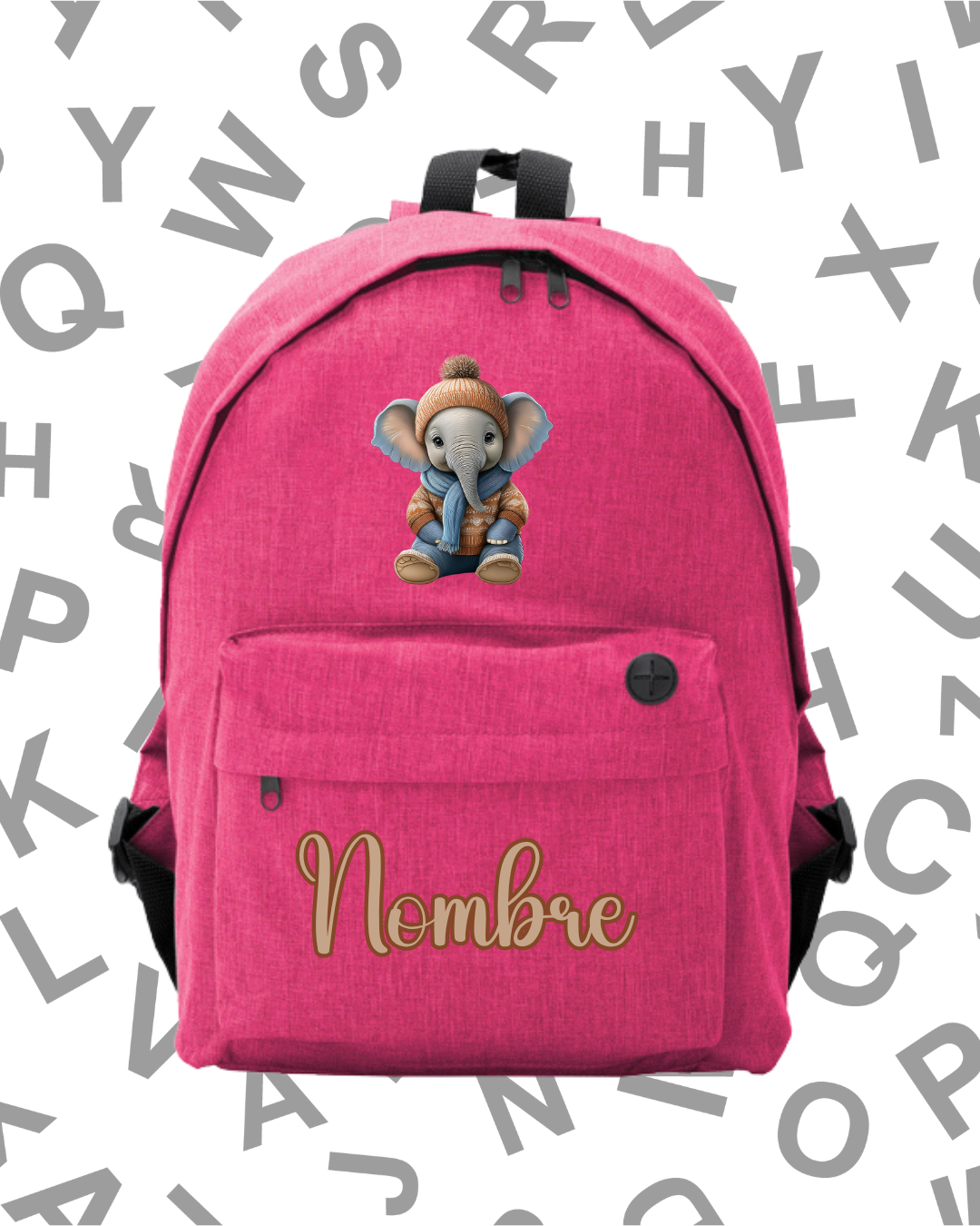 Mochila Escolar Elefante Azul-Naranja -.6 Colores.- - Imagen 3
