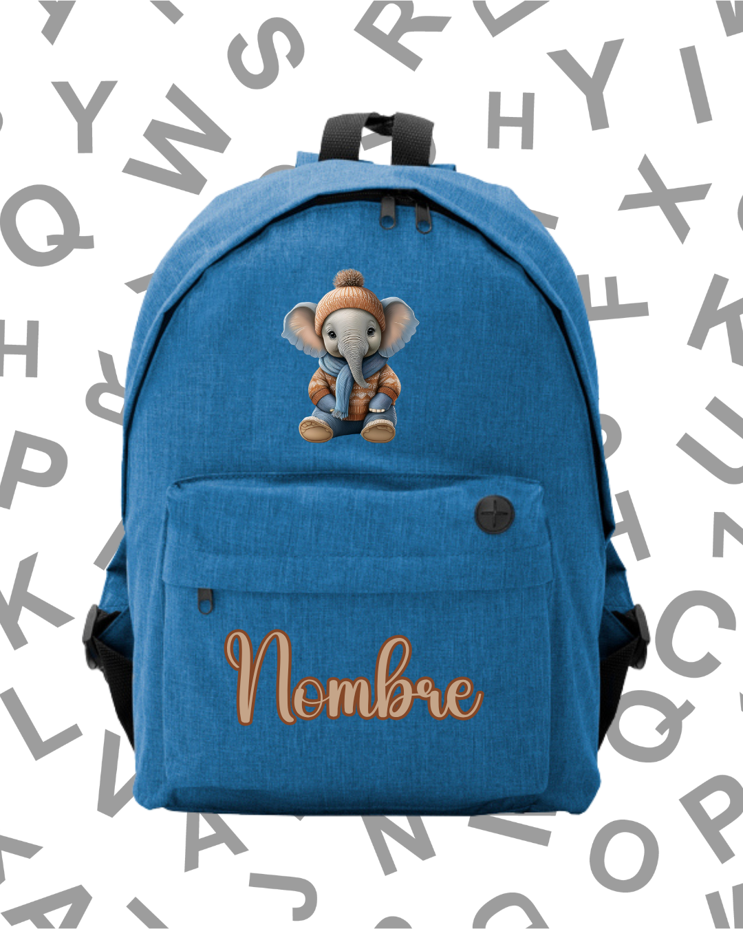 Mochila Escolar Elefante Azul-Naranja -.6 Colores.- - Imagen 4