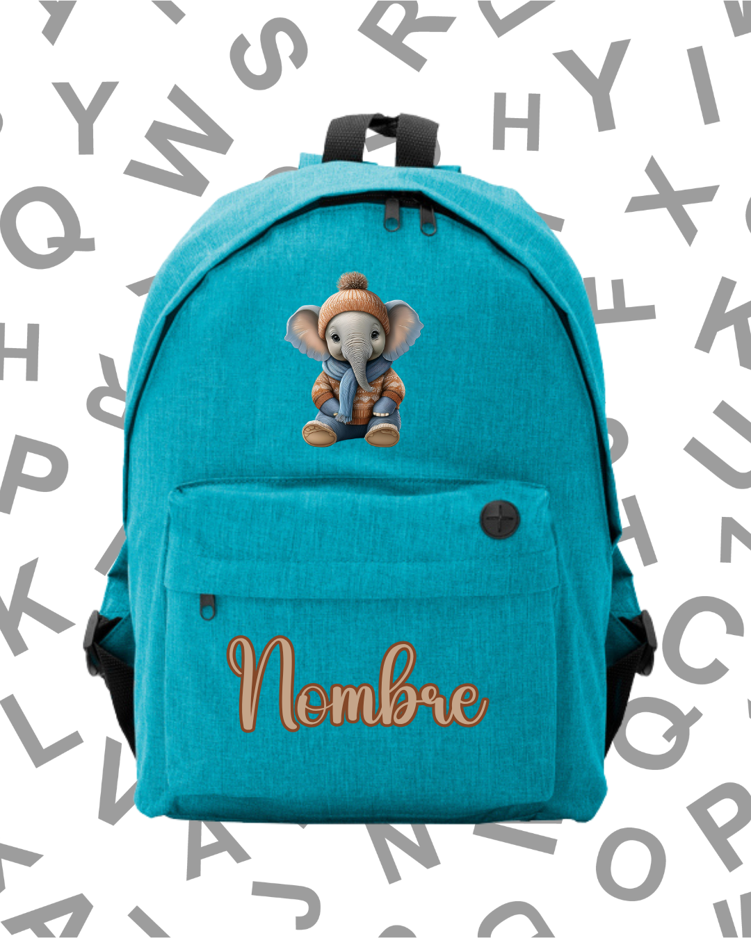 Mochila Escolar Elefante Azul-Naranja -.6 Colores.- - Imagen 5