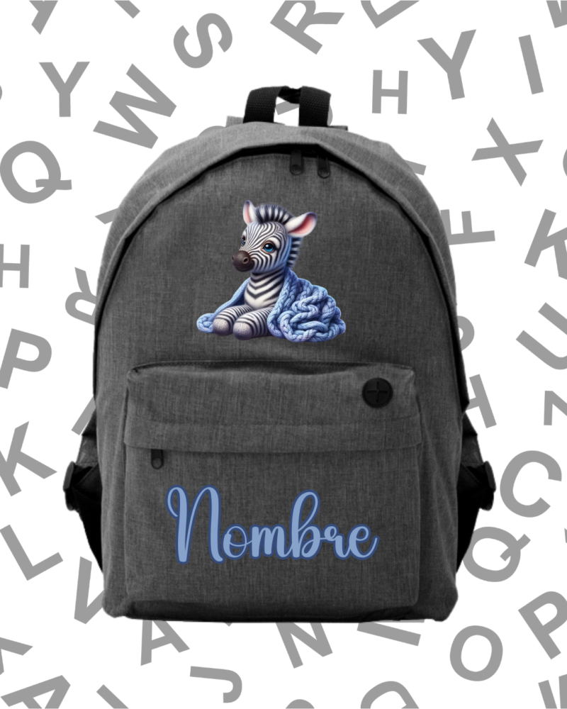 Mochila Escolar Bebé Zebra Azul -.6 Colores.-