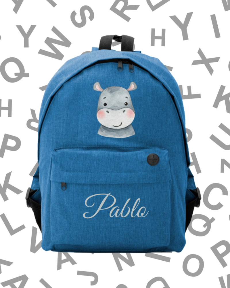 Mochila Escolar Hipopotamo -.6 Colores.-