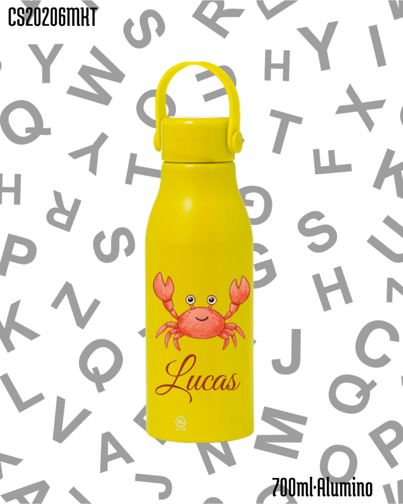Bidón 700ml Aluminio .-Cangrejito.- 6 Colores