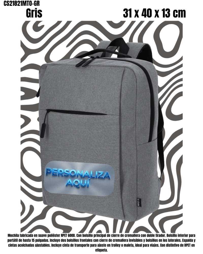 Mochila Bolsillo Portatil 15" apta Trolley o Maleta.- 3 Colores.-