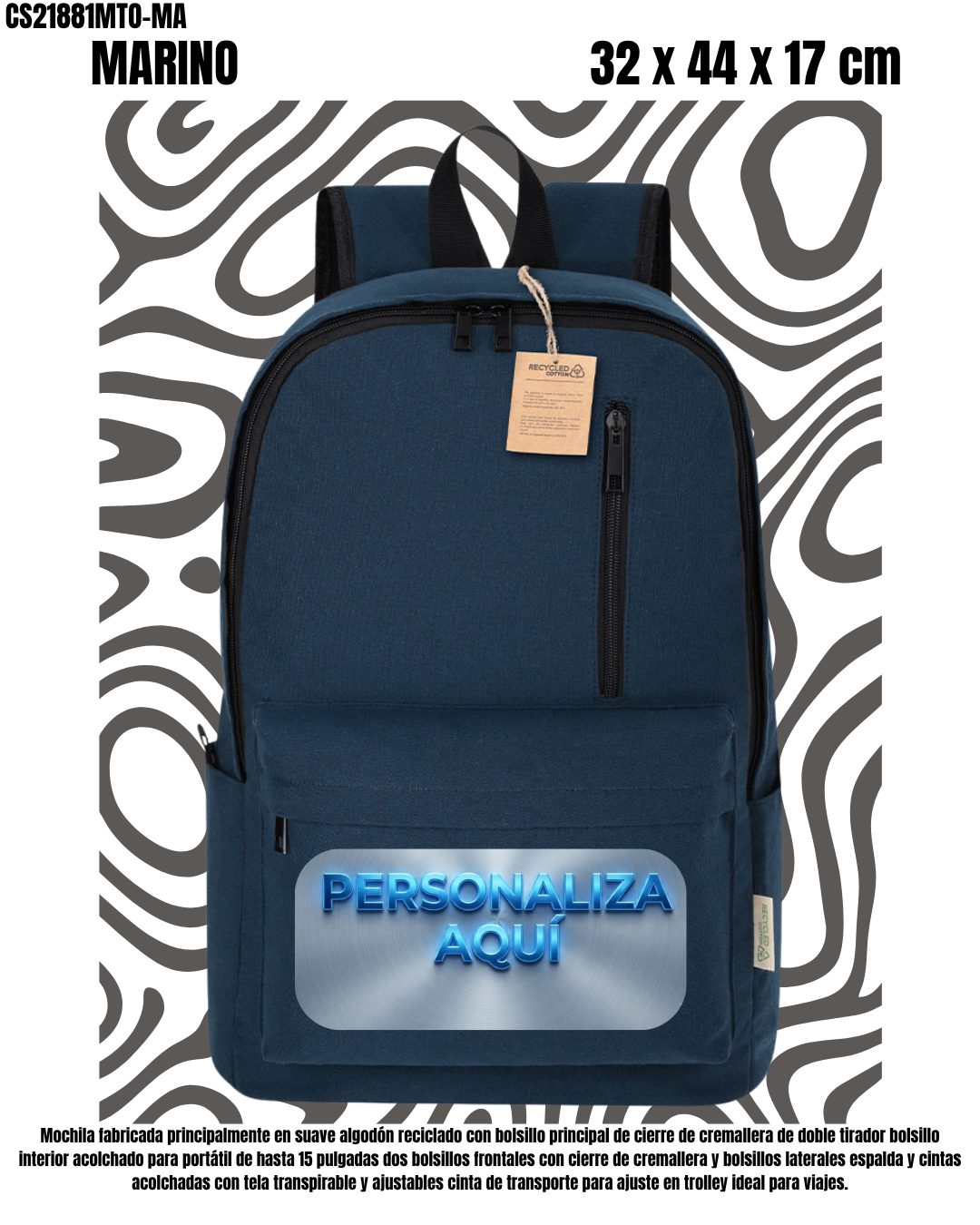 Mochila Portátil 15" Con Bolsillos y Apta para Trolley - Imagen 2