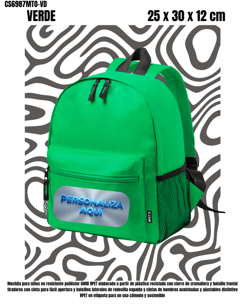 Mochila Escolar Infantil 4 bolsillos -. 4 Colores.-