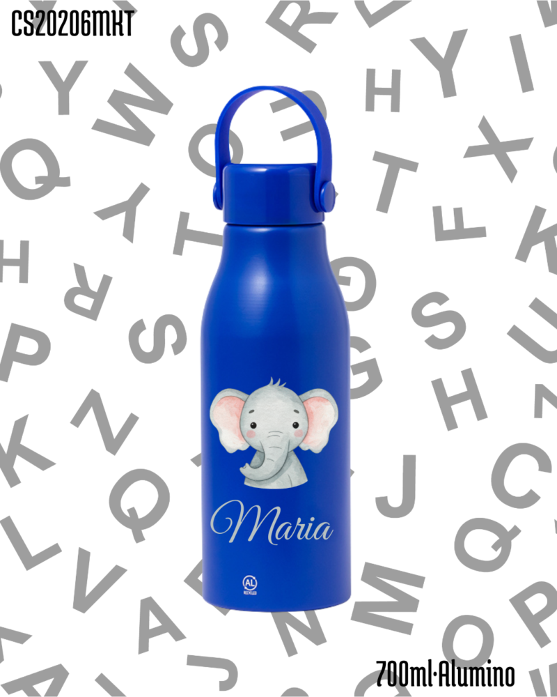 Bidón 700ml Aluminio .-Elefante.- 6 Colores