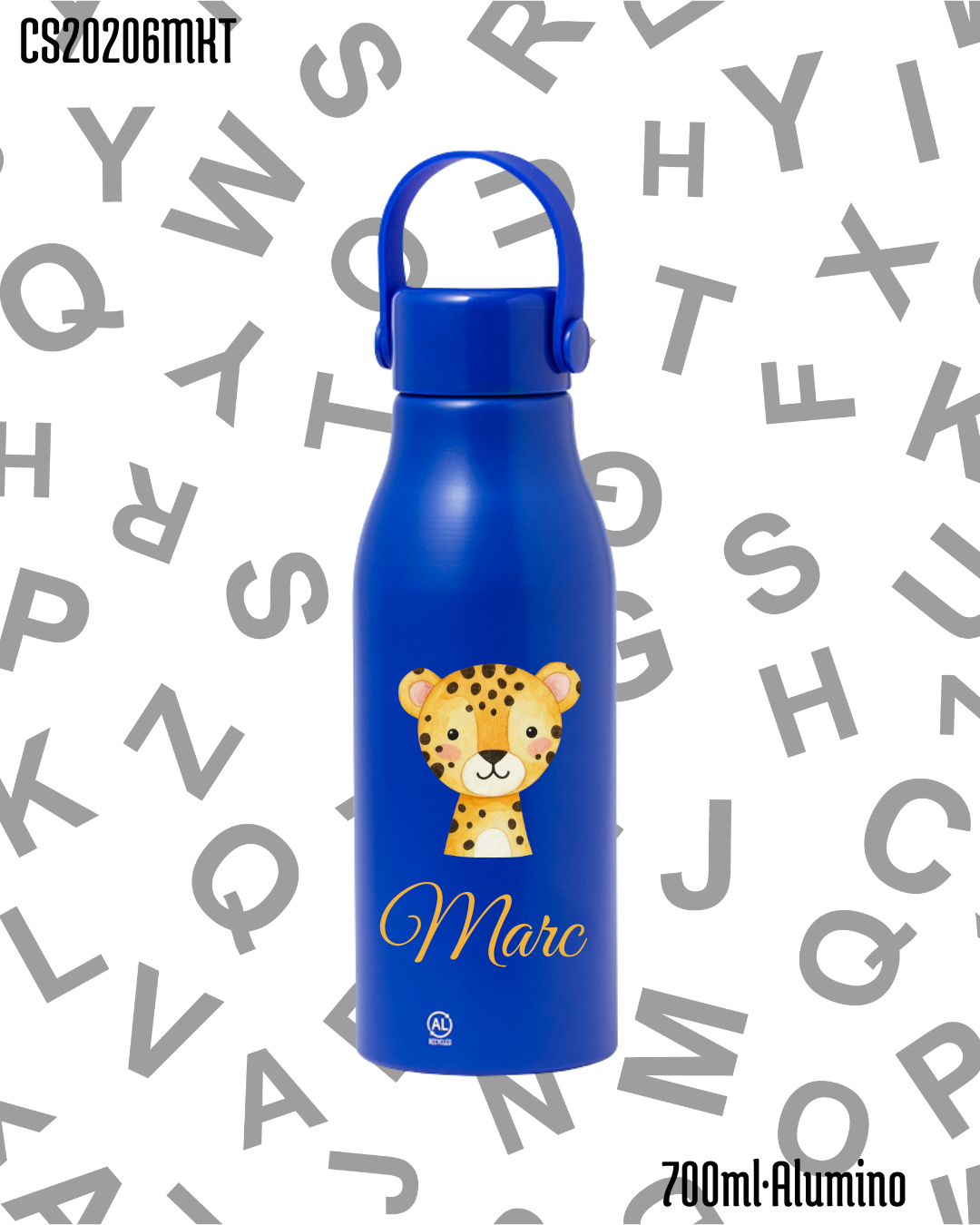 Bidón 700ml Aluminio .-Leopardito.- 6 Colores - Imagen 6