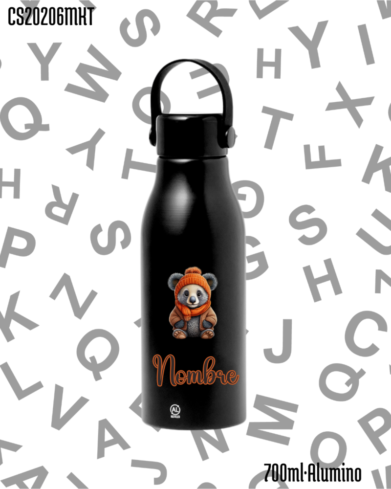 Bidón 700ml Aluminio .-Panda.- 6 Colores