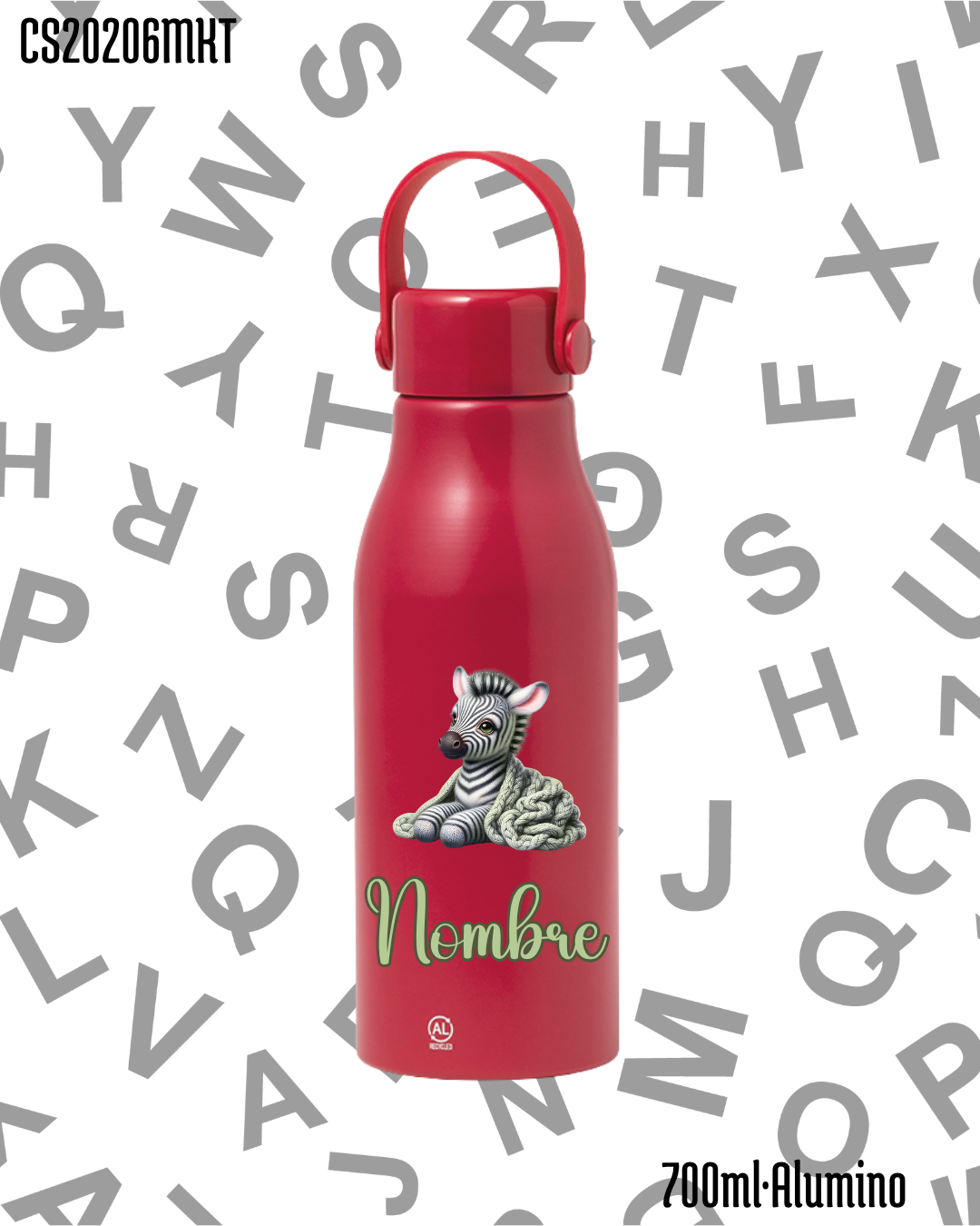 Bidón 700ml Aluminio .-Zebra Verde.- 6 Colores - Imagen 5