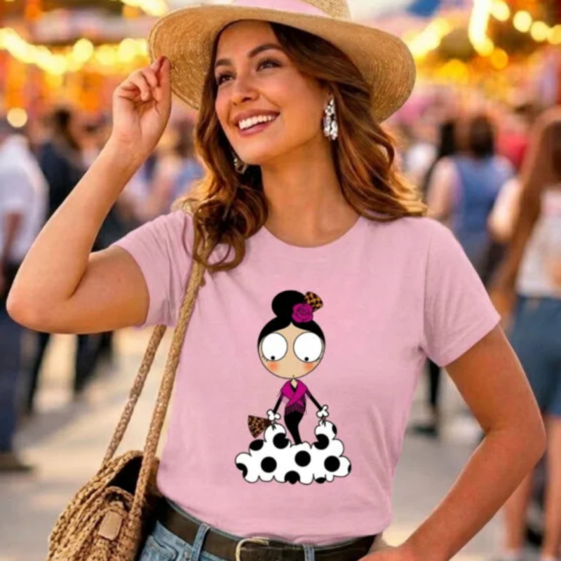 Camiseta Flamenquillas ROSA TALLA S