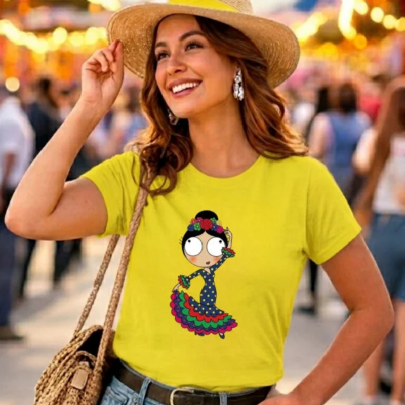 Camiseta Flamenquillas 7 AMARILLA TALLA L