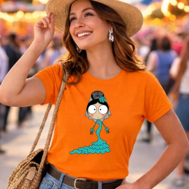 Camiseta Flamenquillas 7 NARANJA TALLA M