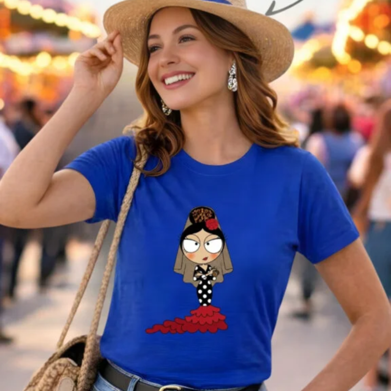 Camiseta Flamenquillas 7 AZUL MARINO TALLA 2XL