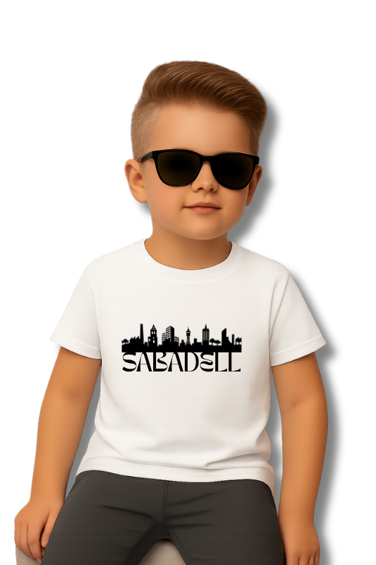 CAMISETA INFANTIL BLANCA SKYLINE SABADELL