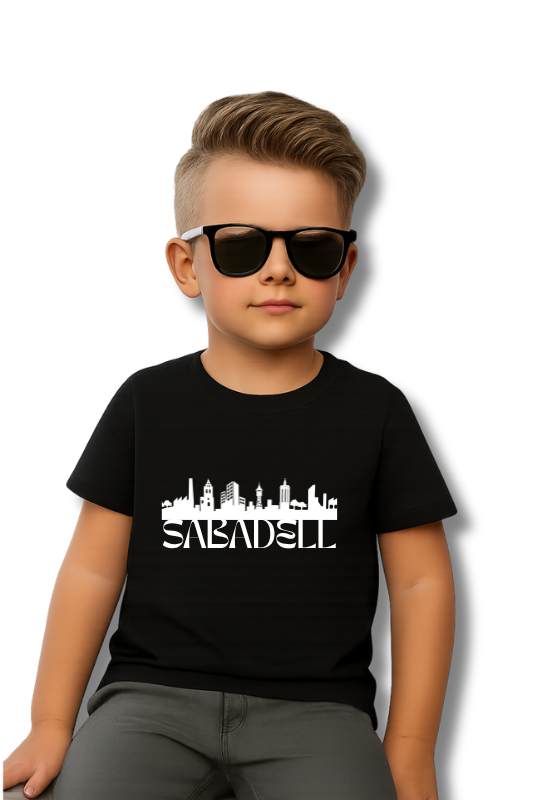 CAMISETA INFANTIL NEGRA SKYLINE SABADELL